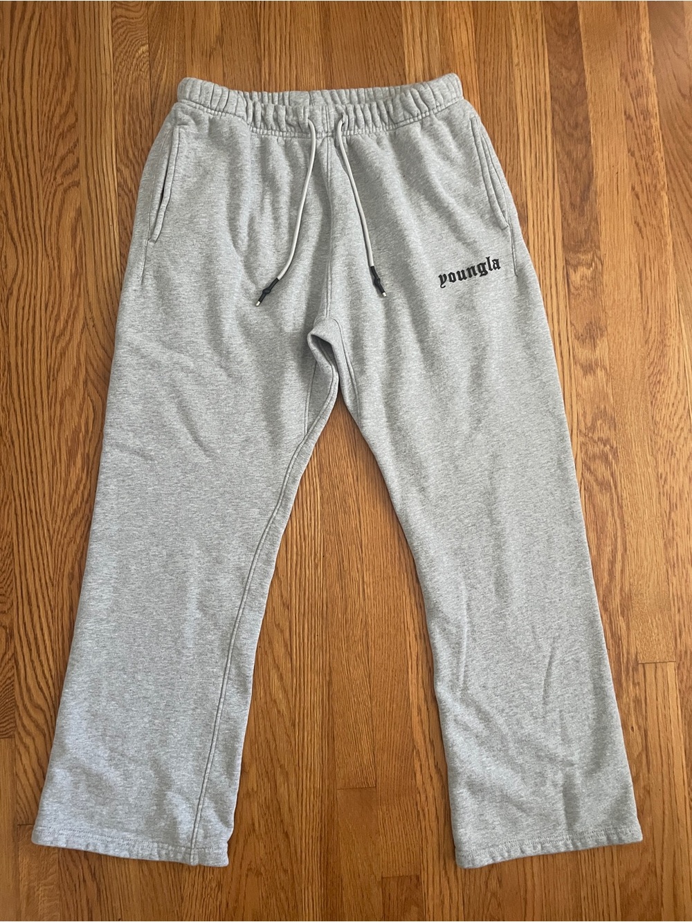 Young LA Men's Gray Sweatpants with Drawstring Waist & pockets XL